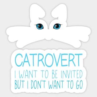 Catrovert Cat Lovers Kitty Face For Introverts Sticker